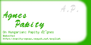 agnes papity business card